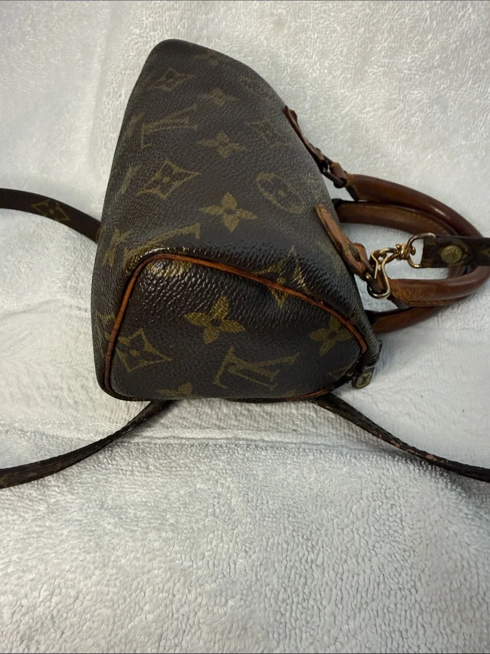 Louis Vuitton Mini Speedy Satchel and Authentic Louis Vuitton strap